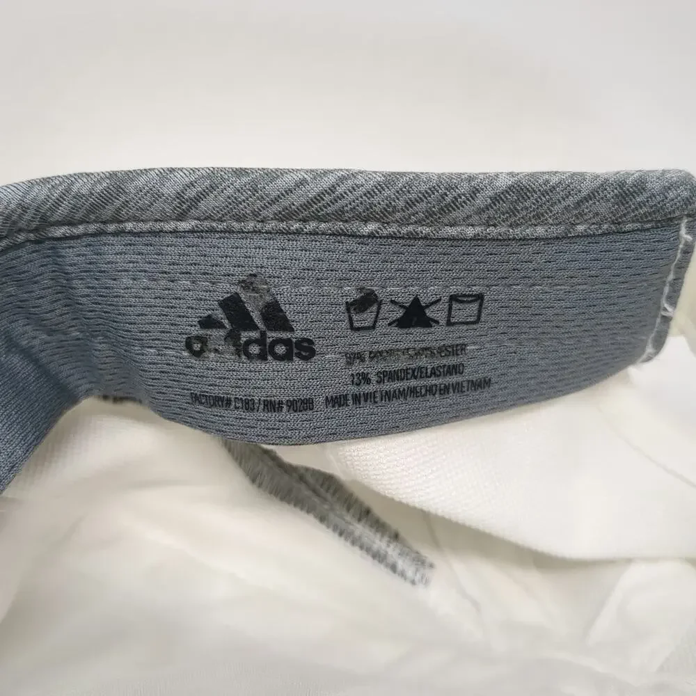 Adidas Baseball Cap White One Size Climalite Performance Gray Panels Strap Hat